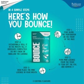 Rubicon BOUNCE Nicotine Mini Lozenge 2 Mg | Mint Flavour, Sugar Free | USFDA Approved | Helps Quit Smoking | 5 Packs of 10 Lozenges