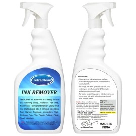 TetraClean Pen Ink Remover | Marker Stain Remover | Remove Stain From Carpet, Upholstry, Clothing, Wall, Plastic And More In Spray Bottle 500Ml | For Home & Commercial Use, Pack of 1