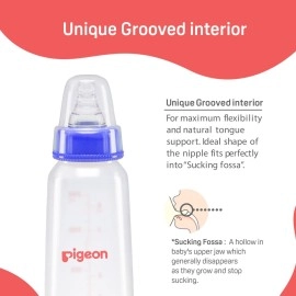 Pigeon Peristaltic Baby Nursing/Feeding Bottle KPP M,for 4+ Month Babies,BPA Free,BPS Free,Blue and White,200 ml,Pack of 2