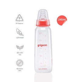 Pigeon Peristaltic Baby Nursing/Feeding Bottle KPP M,For 4+ Month Babies,BPA Free,BPS Free,Pink and White,200 ml,Pack of 2