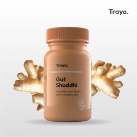 Traya Gut Shuddhi - Ayurvedic Digestion Herbs, All Natural Ingredients, For Constipation And Gut Health, 30 Tablets