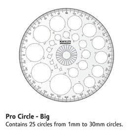 KHYATI Plastic Pro Circle with 25 Circles, Hyperbola- Parabola Template, Geometry Template, Drafting Scale Ruler Very Useful to Architect, Engineering Students, Office Employee (Set of 3)