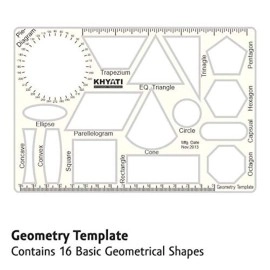 KHYATI Plastic Pro Circle with 25 Circles, Hyperbola- Parabola Template, Geometry Template, Drafting Scale Ruler Very Useful to Architect, Engineering Students, Office Employee (Set of 3)