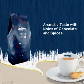 Lavazza Gusto Crema, Roasted Coffee Beans, 500g with Medium Dark Roast
