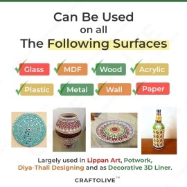 Craftolive White Ceramic Cones (Liquid Paste) for Arts & Crafts and Decorative Purposes, Pack of 8 Cones