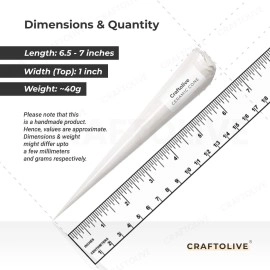 Craftolive White Ceramic Cones (Liquid Paste) for Arts & Crafts and Decorative Purposes, Pack of 8 Cones