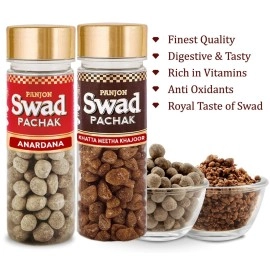 Panjon Swad Anardana & Khatta Meetha khajoor Pachak (Mukhwas Mouth Fresheners) 2 Bottles, 260g