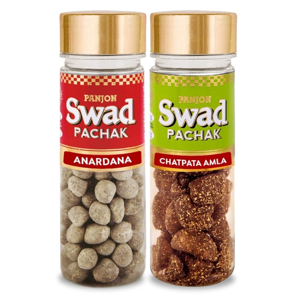 Panjon Swad Anardana & Chatpata Amla Pachak (Mukhwas Mouth Fresheners) 2 Bottles, 245g