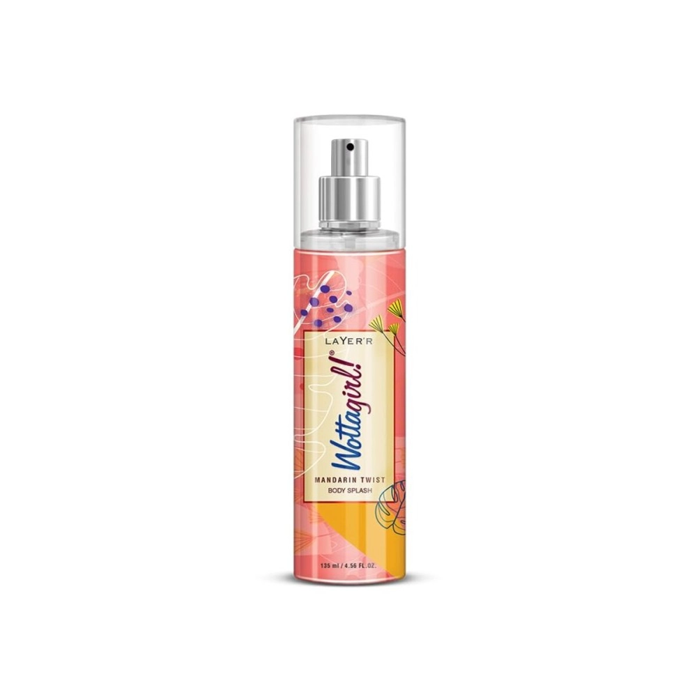 Wottagirl Mandarin Twist Body Splash for Women | Fruity Floral Fragrance with Orange, Raspberry, Jasmine & Vanilla | Long-Lasting Freshness | 135ml