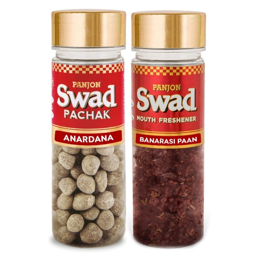 Panjon Swad Anardana & Banarasi Paan Pachak (Mukhwas Mouth Fresheners) 2 Bottles, 230g