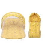 Infantbond Born Baby Mattress with Net & Sleeping Bag(0-6 Months) (Yellow)(Star)
