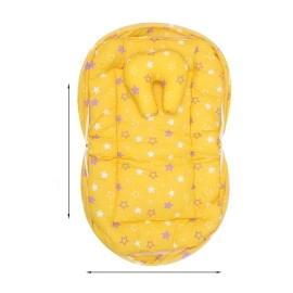 Infantbond Born Baby Mattress with Net & Sleeping Bag(0-6 Months) (Yellow)(Star)