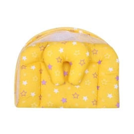 Infantbond Born Baby Mattress with Net & Sleeping Bag(0-6 Months) (Yellow)(Star)