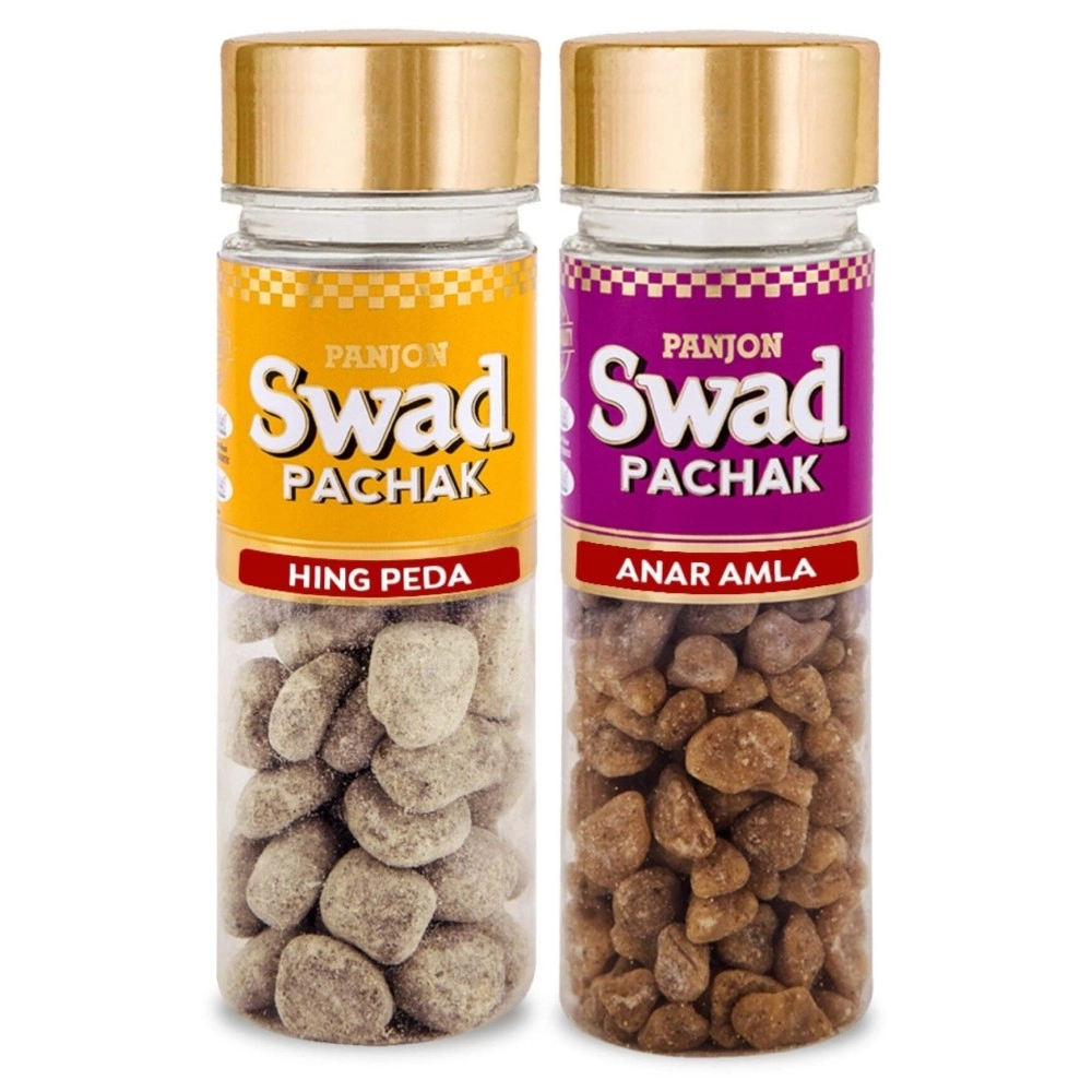 Panjon Swad Hing Peda & Anar Amla Pachak (Mukhwas Mouth Fresheners) 2 Bottles, 240g