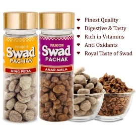 Panjon Swad Hing Peda & Anar Amla Pachak (Mukhwas Mouth Fresheners) 2 Bottles, 240g