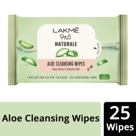LAKM 9 to5 Natural Aloe Cleansing Wipes, 25wipes
