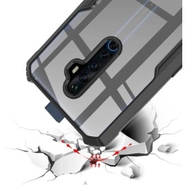 SHINESTAR Oppo Reno 2F / Reno 2z Back Cover Case | Ultra Thin 360 Degree Protection | Crystal Clear Tranparent Bumper Back Cover Case for Oppo Reno 2z / Reno 2F Mobile -Black