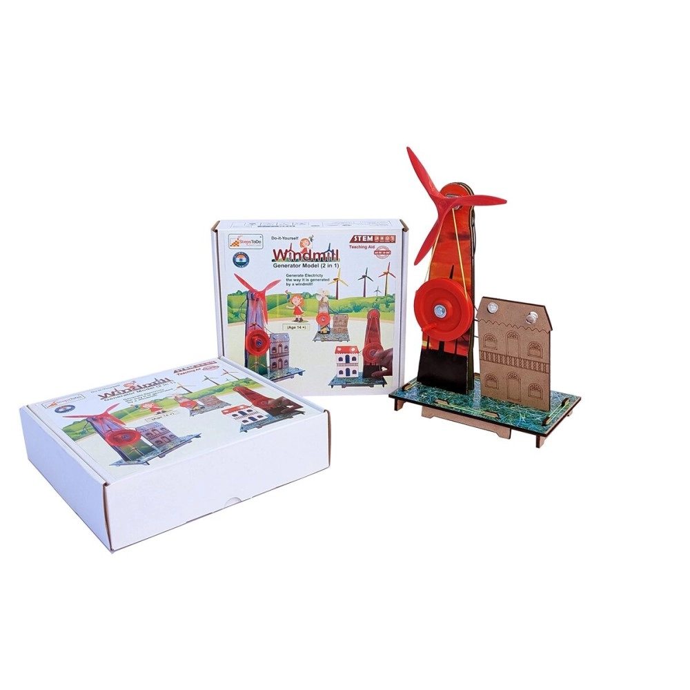 StepsToDo Wind Turbine Science Kit. Windmill Making Kit for Students. Electricity from Flowing Air. Science Teaching and Learning Aid