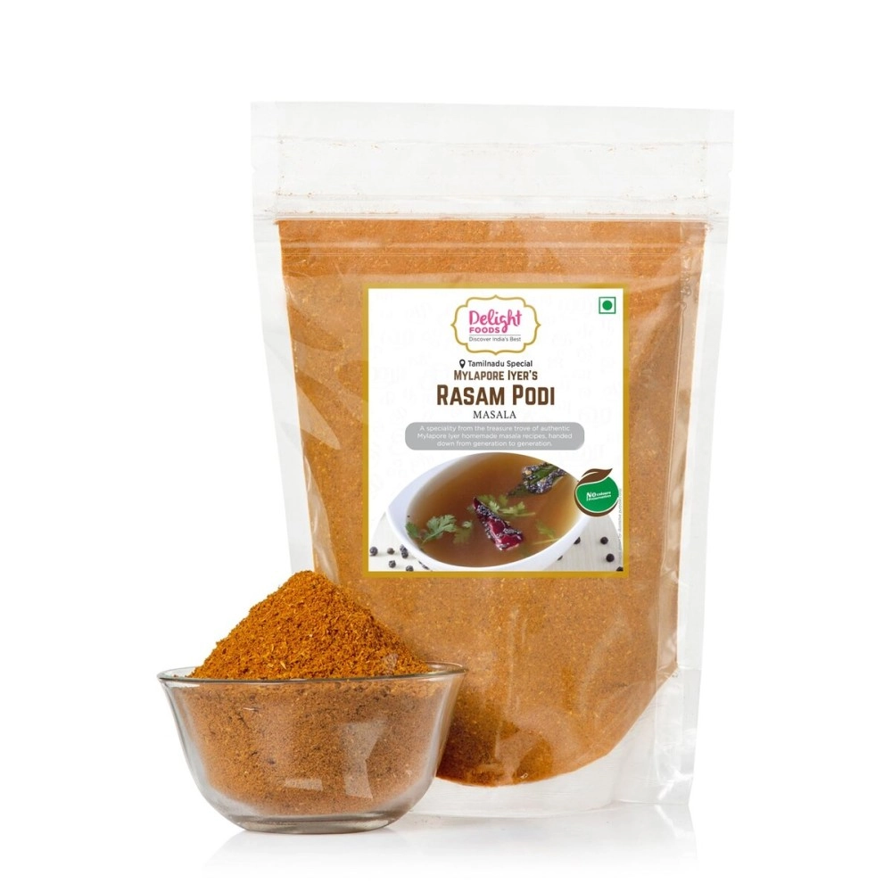 Delight Foods Mylapore Iyer\'s Rasam Podi 350g - Ready Masalas | Mixed Spices | Tamil Nadu Special | NO PRESERVATIVES