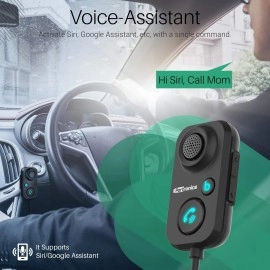 Portronics AUTO 12 in-Car Bluetooth Receiver for Handsfree Calling, Music System, Supports All Smartphones (Black)