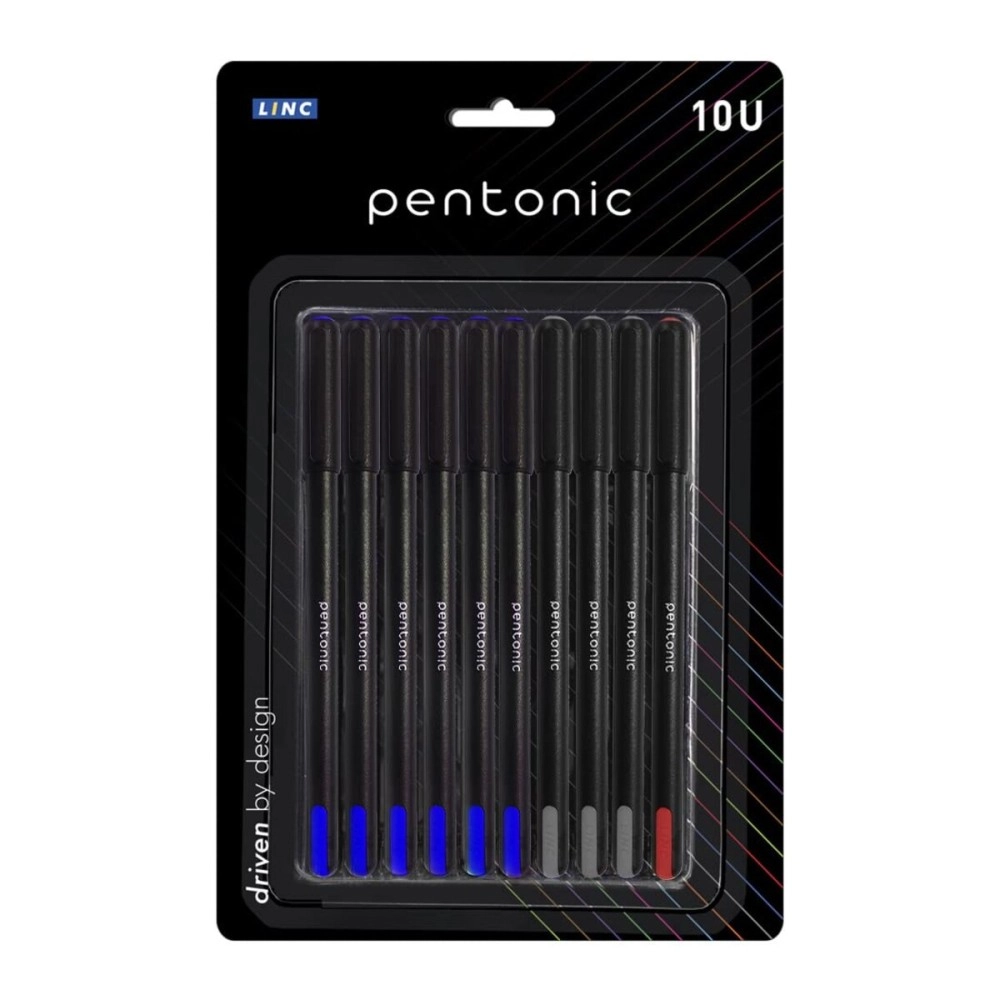 Pentonic Linc Ball Point Pen (0.7 mm, Blue Black & Red Ink, Pack of 10) (LNPTPAS10BP)