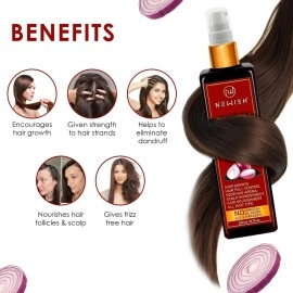Newish Onion Black Seed Hair Oil With (COMB APPLICATOR) Best Use For Control Hair Fall & Dandruff | Free From All Harmful Chemicals | Synthetic Fragrance (Size 200ml (Pack -2)