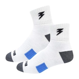 BLITZSOX CRICKET PRO Hi-Performance Professional Cricket Socks (Extra Thick & Durable) Quarter Length Socks, Pack of 3 (Size UK 7-11, White)
