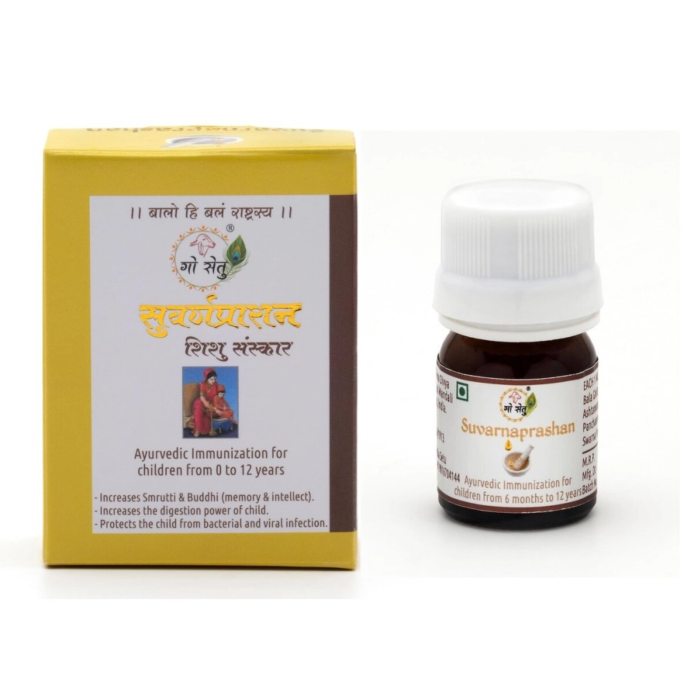   Go setu Ayurveda Based Suvarnaprashan with Panchamruttika shodhit swarnayog - Purified and Hallmark gold, 5ml