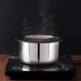 HAZEL Stainless Steel Cover Lid with Hole Chiba Ciba for Topes Pots, 18.5 cm, Silver