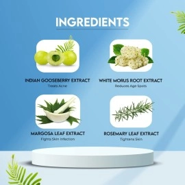 Jovees Herbal Men\'s Essential Advanced 4 in 1 Moisturizing Face Wash | Fight Acne & Pimples, Brighten Skin, Clears Dirt, Oil Control, Refreshing Feel | with Vit C & Vit E | Deep Pore Cleaning | For