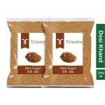 Trinetra Desi Khand (Raw Sugar/Khandsari) | Unrefined & Healthier Alternative | 500g (2 x 250g)