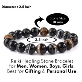 Reiki Crystal Products Sulemani Hakik Bracelet for Unisex Adult (Black)