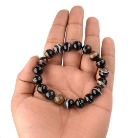 Reiki Crystal Products Sulemani Hakik Bracelet for Unisex Adult (Black)
