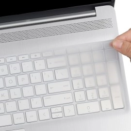 Saco Keyboard Protector Silicone Skin Cover for HP 15 Thin & Light 15.6-inch FHD Laptop(15s-gr0010au) - Transparent