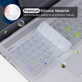 Saco Keyboard Protector Silicone Skin Cover for HP 15 Thin & Light 15.6-inch FHD Laptop(15s-gr0010au) - Transparent