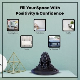 Nantan Adiyogi Shiva Statue for Car Dash Board, Pooja & Gift, Mahadev Murti/Idol, Shankara for Home & Office Decore, | Made in India