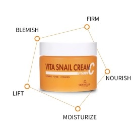 THE SKIN HOUSE since 1979 Vita Snail Cream 50Ml (1.69 Fl.Oz) 90% Of Natural Snail Mucin, 2% Of Niacinamide, Vitamin C+ Vitamin E| Clean Beauty, Paraben Free, Cruelty Free