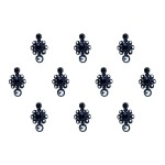 Comet Busters Black Bindi With Silver Stones (BIN748)(10mm)