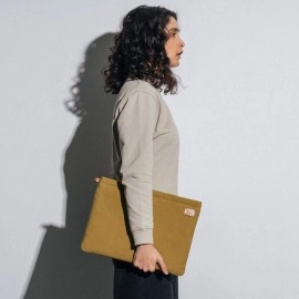 DailyObjects Solid Olive Green Skipper Sleeve for MacBook 13 Inch | Stylish Durable Poly Cotton Canvas Material for Laptops & iPads | Zip Closure & Soft Cotton Inner Lining with Printed Slip Pockets