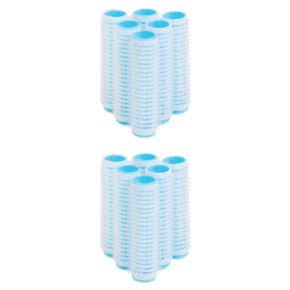 GUBB Hair Rollers for Curling | Self Grip Holding Rollers for Small Hair | With Clips | (Pack of 12) Curlers - Blue