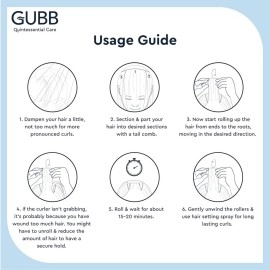 GUBB Hair Rollers for Curling | Self Grip Holding Rollers for Small Hair | With Clips | (Pack of 12) Curlers - Blue