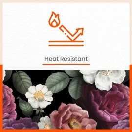 Bathla Matworks - Table Mats / Placemats & Coasters for Dining Table | Heat-Resistant, Waterproof & Washable | (Camellia - Set of 6 - 45cmx30cm)