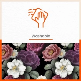 Bathla Matworks - Table Mats / Placemats & Coasters for Dining Table | Heat-Resistant, Waterproof & Washable | (Camellia - Set of 6 - 45cmx30cm)