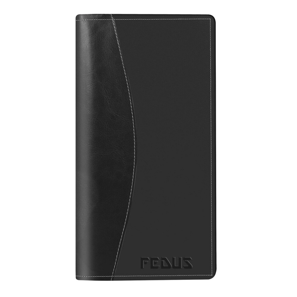 FEDUS Cheque Book Holder, Vegan Leather Expanding Handmade Multiple Cheque Book Holder for Cards, Women/Men Cheque Book Wallet, Checkbook Holder, Documents Holder for Office & Home