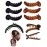 BHARATGAURAV - Hair Accessories Plastic Banana Mirchi Hair Clutcher Clip Claw for Women and Girls (Medium, Black & Brown) Pack of 6 Each 3 Piece