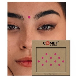 Comet Busters Basic Round Hot Pink Velvet Bindis (6 mm) (BIN859)