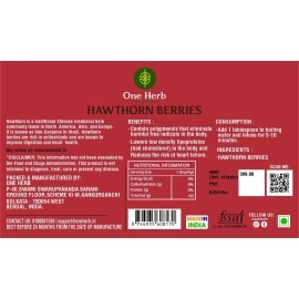 One Herb - Hawthorn Berry Fruit Tea 50g for Good Heart, Supports Healthy Blood Pressure and Prevents Hair Loss.