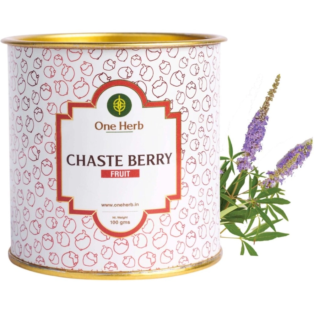 One Herb - ChasteBerry Fruit 100g (Vitex Agnus Castus) for Reducing PMS Symptoms & Acne, Hormonal Imbalance, Super Herb