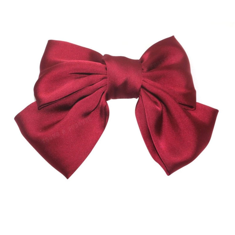 Young & Forever Hair Accessories Maroon Hair Bows for Women Girls, Hair Clips for Styling Bowknot French Barettes and Hair Clips for Women Girls, Hair Bow Clips Accessories for Women