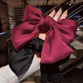 Young & Forever Hair Accessories Maroon Hair Bows for Women Girls, Hair Clips for Styling Bowknot French Barettes and Hair Clips for Women Girls, Hair Bow Clips Accessories for Women